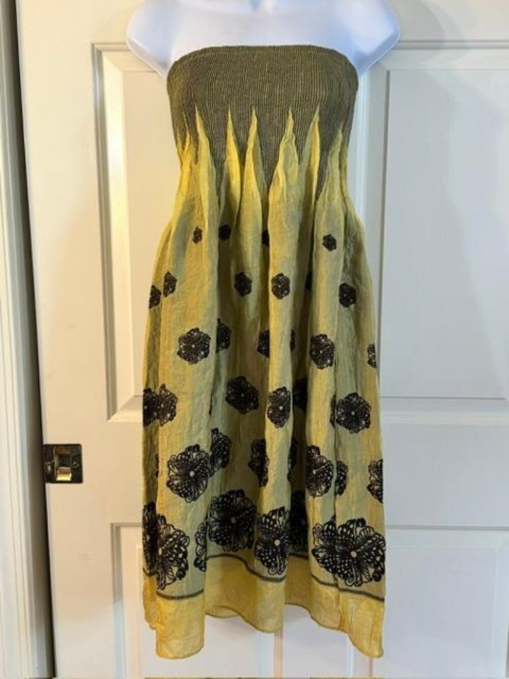 *Anthropologie Lapis Convertible VTG Midi Dress/Skirt Smocked Boho One size